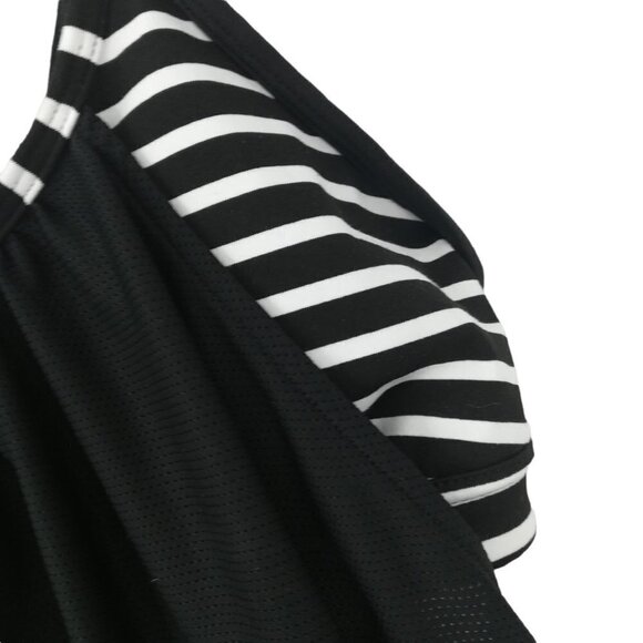 Athleta Stripe Hidden Agenda Tank Size S Black White Lattice Racerback Bra Pad - Picture 3 of 12
